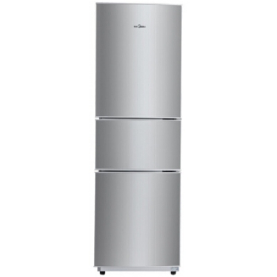 美的(Midea)206升 時尚三門三溫冰箱 日耗電0.49度 HIPS環保內膽 閃白銀 BCD-206TM(E)